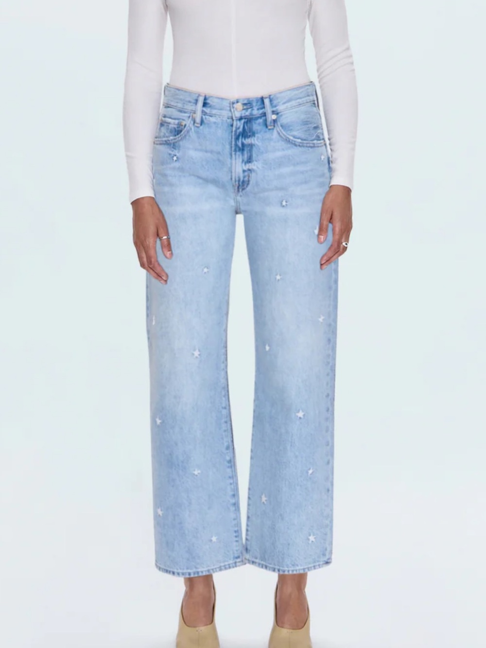 Pistola Lexi Mid Rise  Bowed Straight Leg Jeans Sz 28
